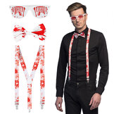 Accessoire set Bloody Halloween - Bril, Strikje & Bretels