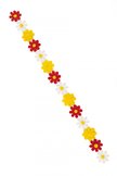 Bloemetjesband rood-wit-geel