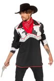 Cowboy blouse zwart rood wit, western wild west blouse