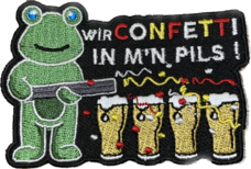 Embleem 'Wir confetti in m'n pils'