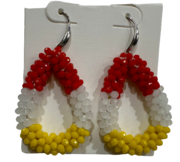 Oeteldonkse oorbellen - rood, wit & geel - per paar