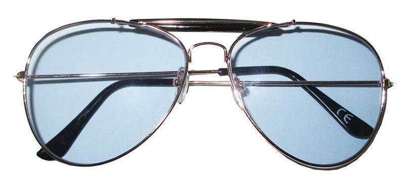 Zonnebril met blauwe pilotenbril